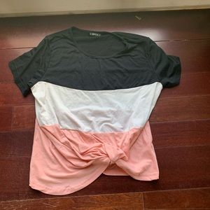 3 block colored shirt with tie